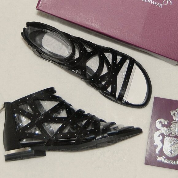 NIB Fergie Crazy Flat Sandals - Women US Size: 8M - Black - Picture 3 of 11